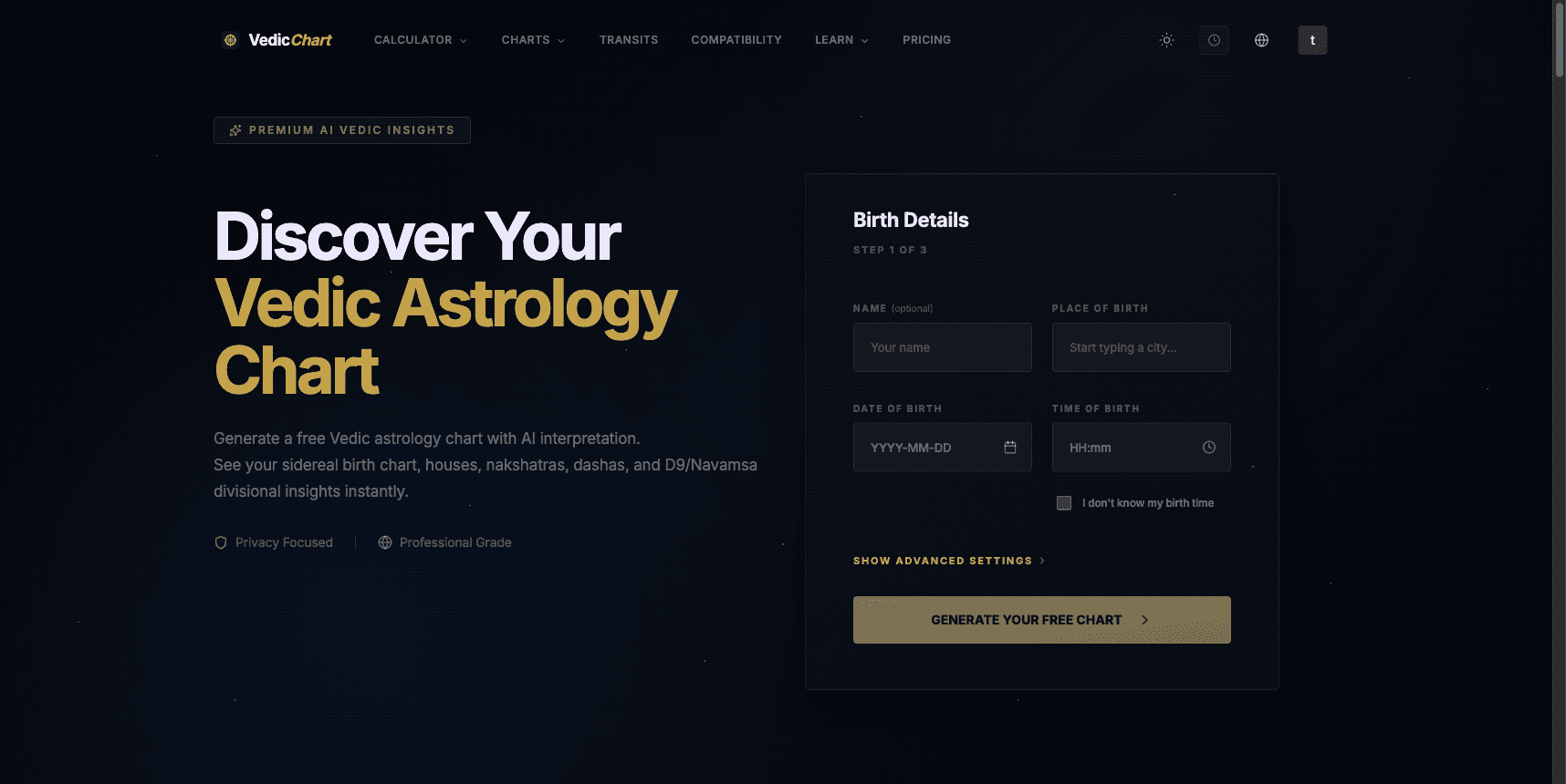 Vedic Astrology Chart
